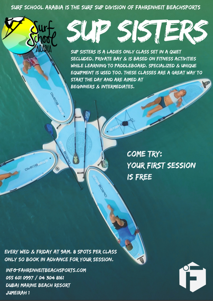 SUP SISTERS - This amazing ladies only class is now available twice weekly. Get your paddleboard inspired fitness out in the middle of a tranquil bay with unique specialized gear.