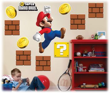 Mario Birthday Party Ideas on Super Mario Bros Giant Wall Decals There Are Two Mario Wall Decal