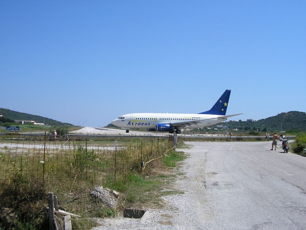 Plane on Skiathos runway