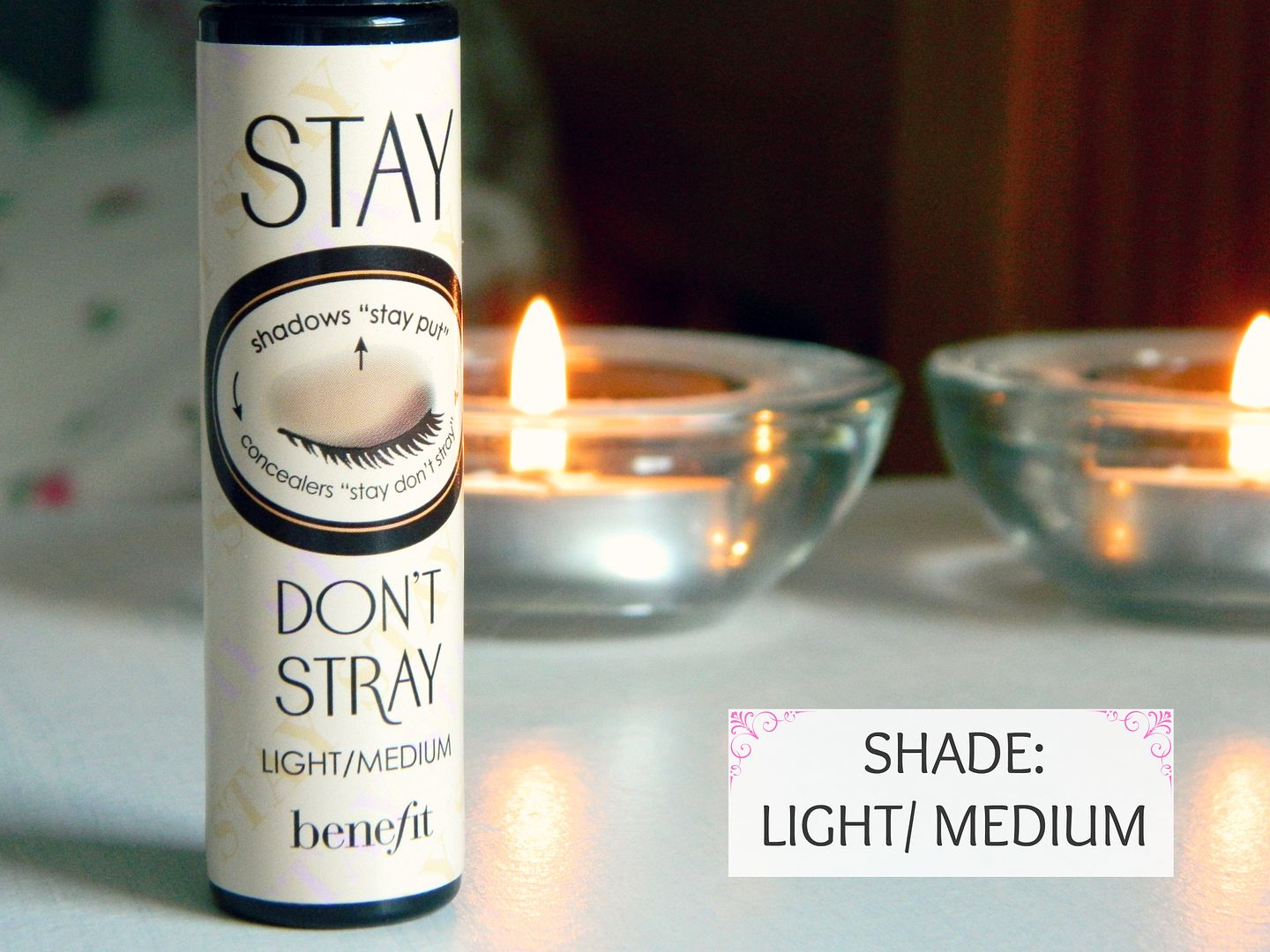 Benefit Stay Don't Stray Eye Shadow Concealer Primer Shade Light Medium Review Belle-amie UK Beauty Fashion Lifestyle Blog