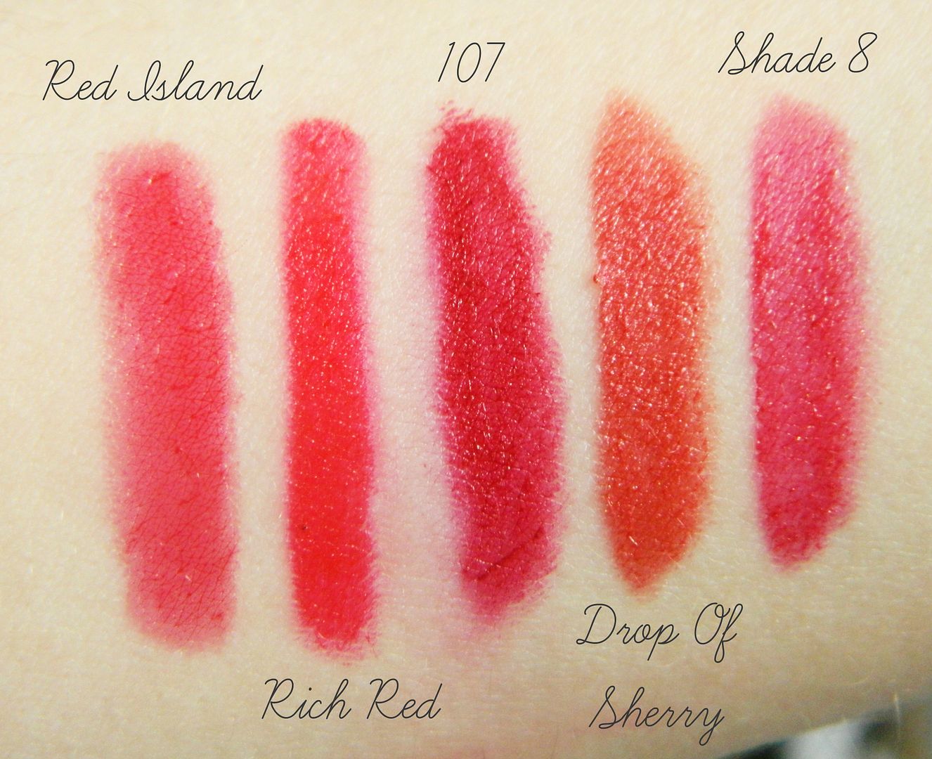 Current Favourites Red Lipsticks Swatches Belle-amie UK Beauty Fashion Lifestyle Blog