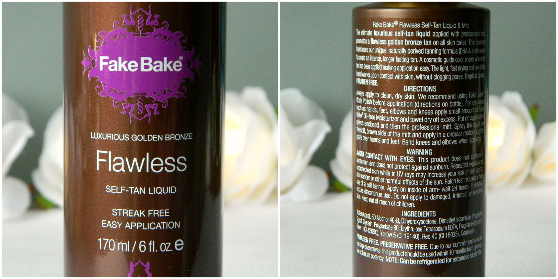 Fake Bake Flawless Self Tan Liquid Bottle And Directions Review Belle-amie