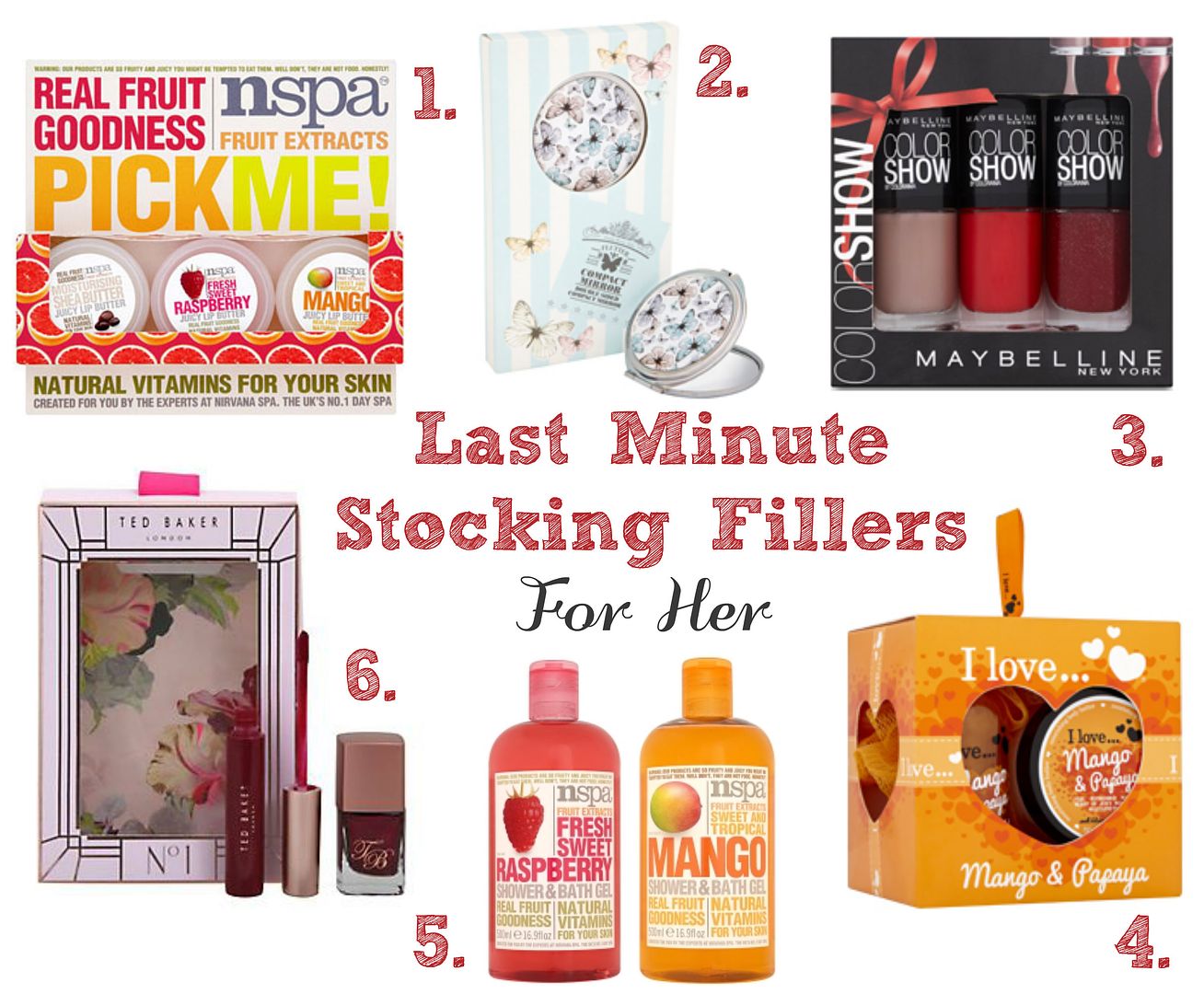 Last Minute Stocking Fillers Under £10 For Her NSpa Maybelline Ted Baker Belle-amie UK Beauty Fashion Lifestyle Blog