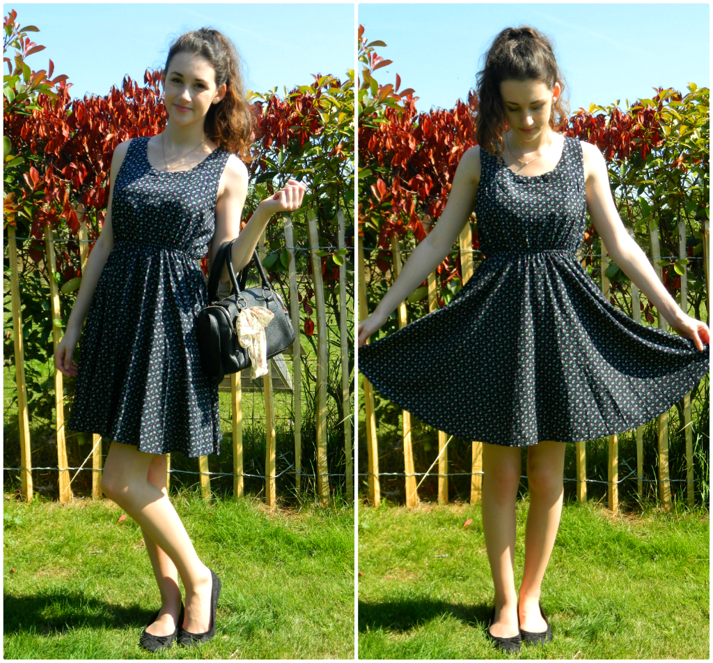 Outfit Of the Day Pansy And Polka Dot Dress Interview Belle-amie UK Beauty Fashion Lifestyle Blog