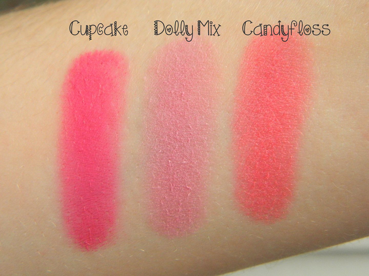 Sleek Blush By 3 in Sweet Cheeks Cand Collection Swatches Cupcake Dolly Mix Candyfloss Review Belle-amie