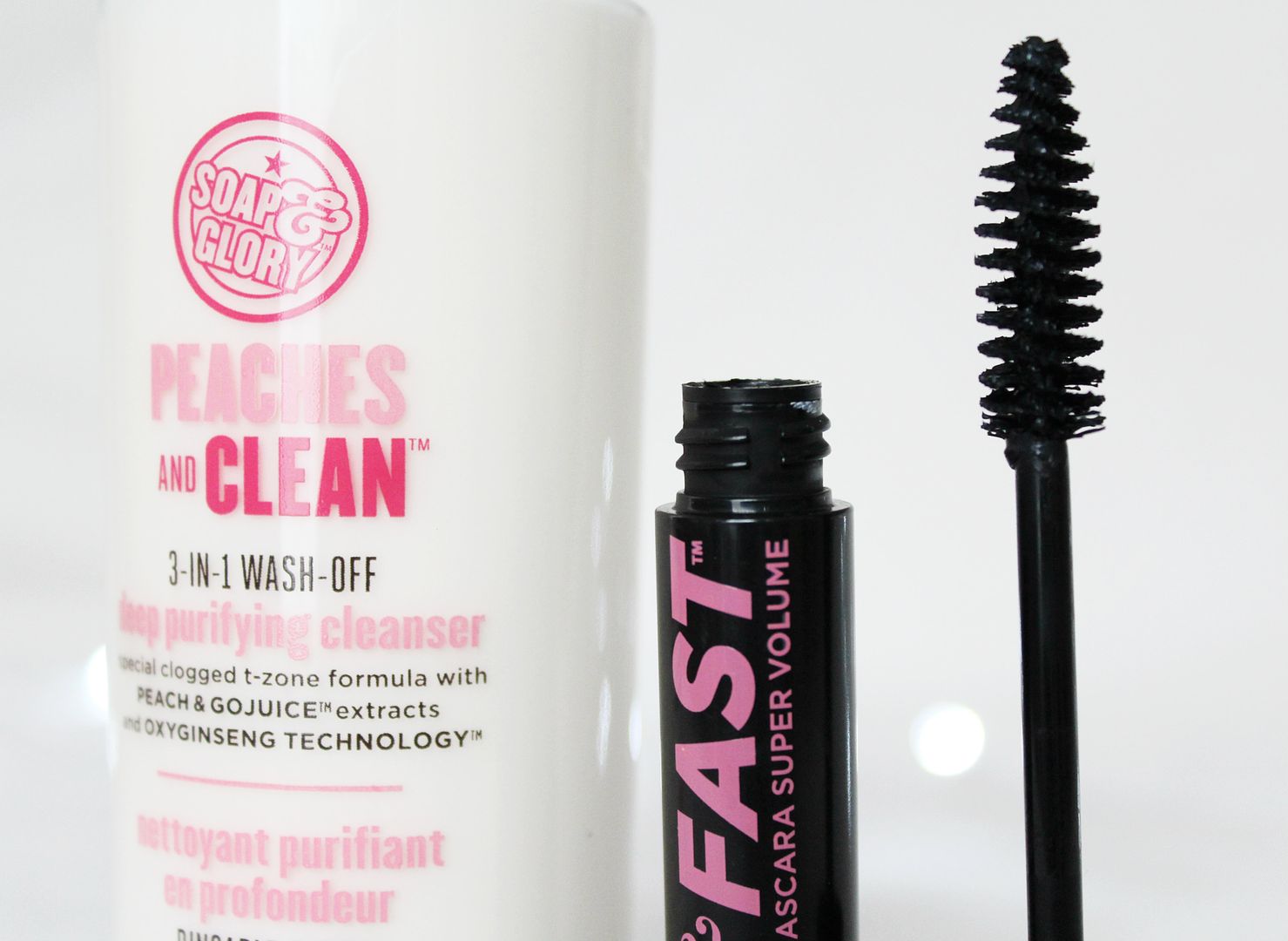 Soap And Glory Beauty Haul Winter 2015 Peaches And Clean Thick And Fast Mascara Super Jet Black Wand Up Close Belle-Amie UK Beauty Fashion Lifestyle Blog