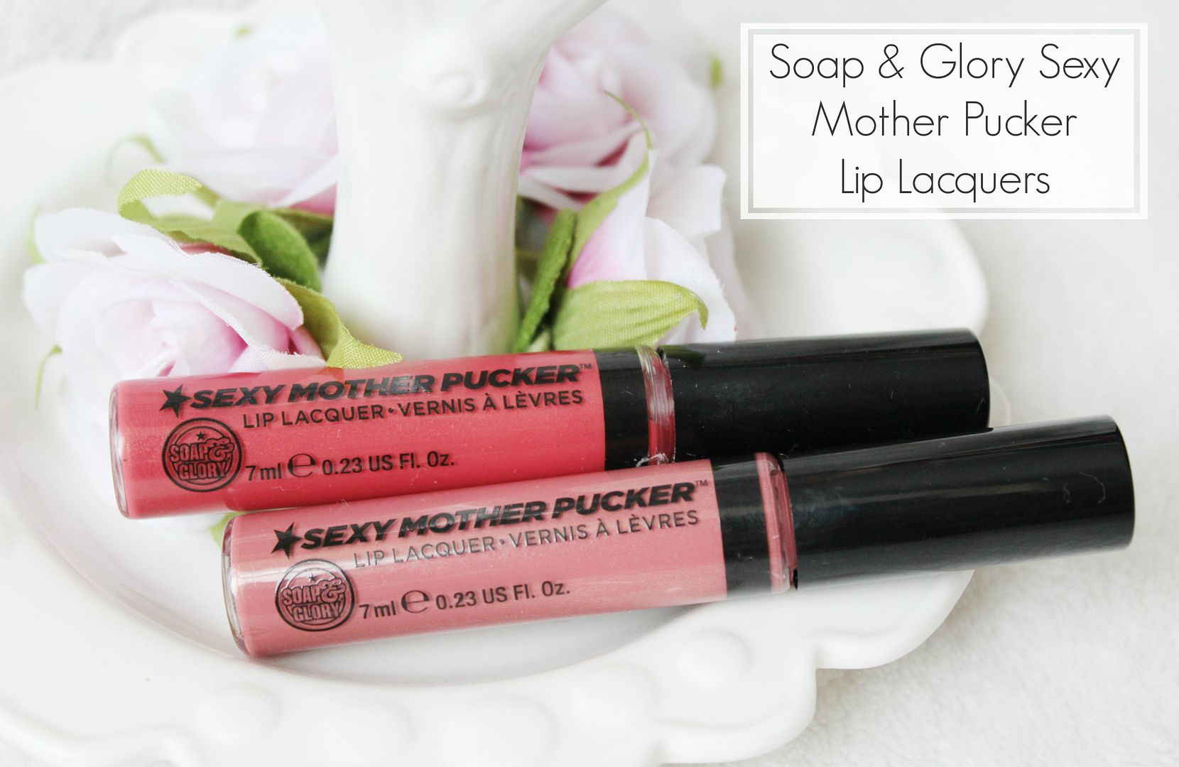 Soap And Glory Sexy Mother Pucker Lip Lacquers What Cha Ma Coral Charm Offensive Bold Spring Lips Review Belle Amie UK Beauty Fashion Lifestyle Blog