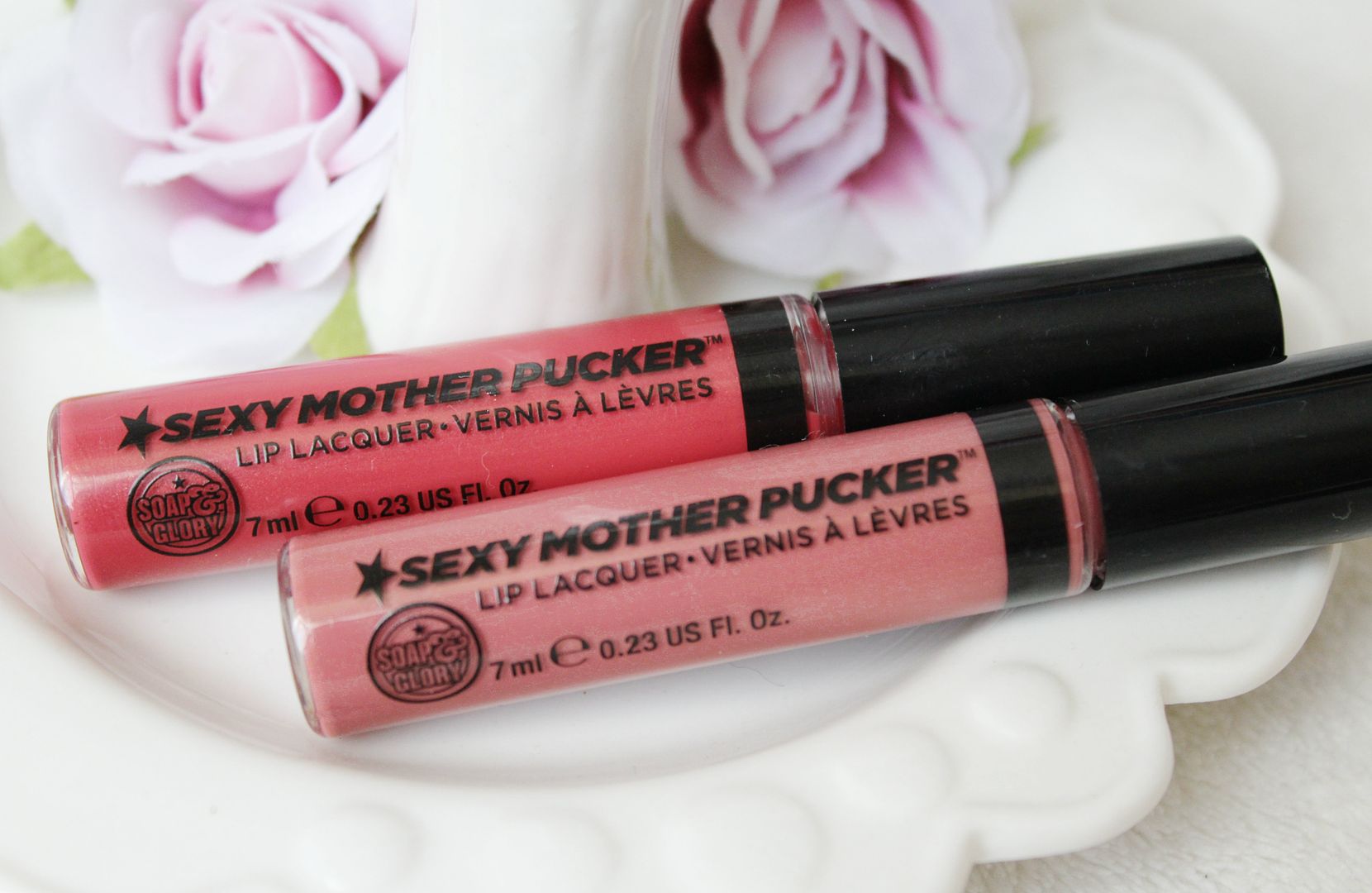 Soap And Glory Sexy Mother Pucker Lip Lacquers What Cha Ma Coral Charm Offensive Bold Spring Lips Packaging Review Belle Amie UK Beauty Fashion Lifestyle Blog
