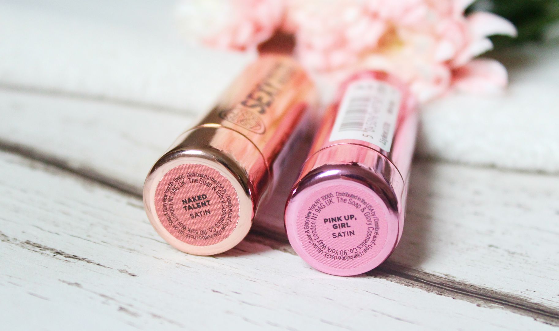 New Soap And Glory Sexy Mother Pucker Lipsticks Nude Pink Naked Talent Pink Up Girl Satin Finish Review Belle-Amie UK Beauty Fashion Lifestyle Blog