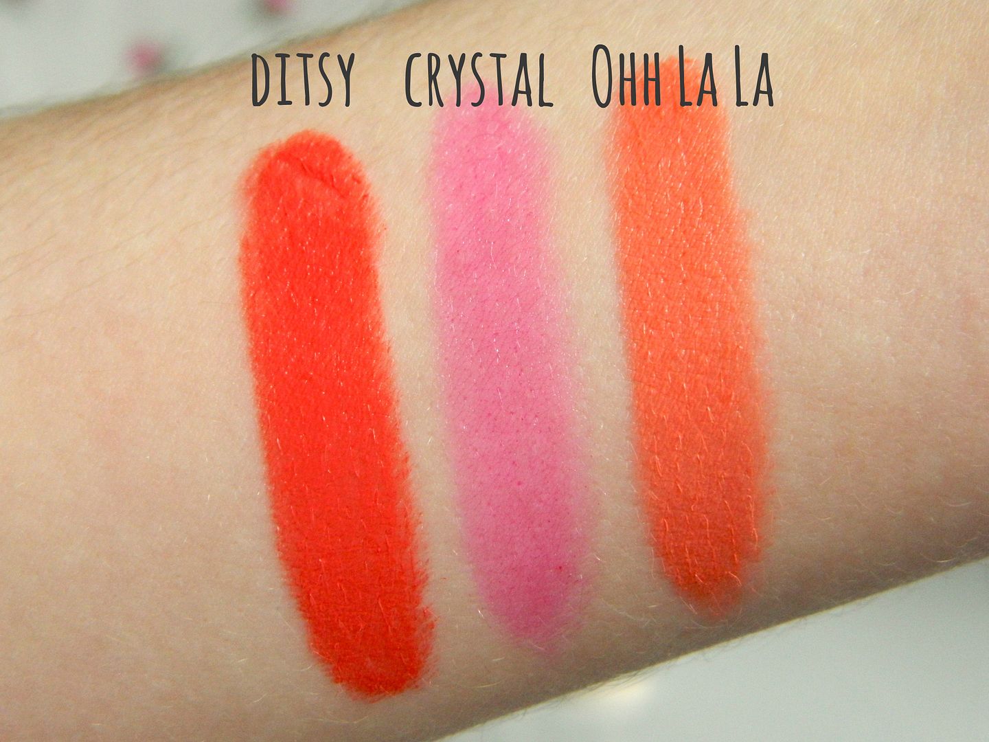 Topshop Lips Lipsticks Review Ditsy Crystal Ohh La La Swatch Review Belle-amie