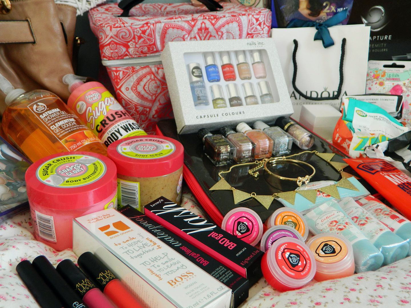 What I Got For Christmas 2013 Nails Inc Soap and Glory Body Shop Benefit Pandora Belle-amie UK Beauty Fashion Lifestyle Blog