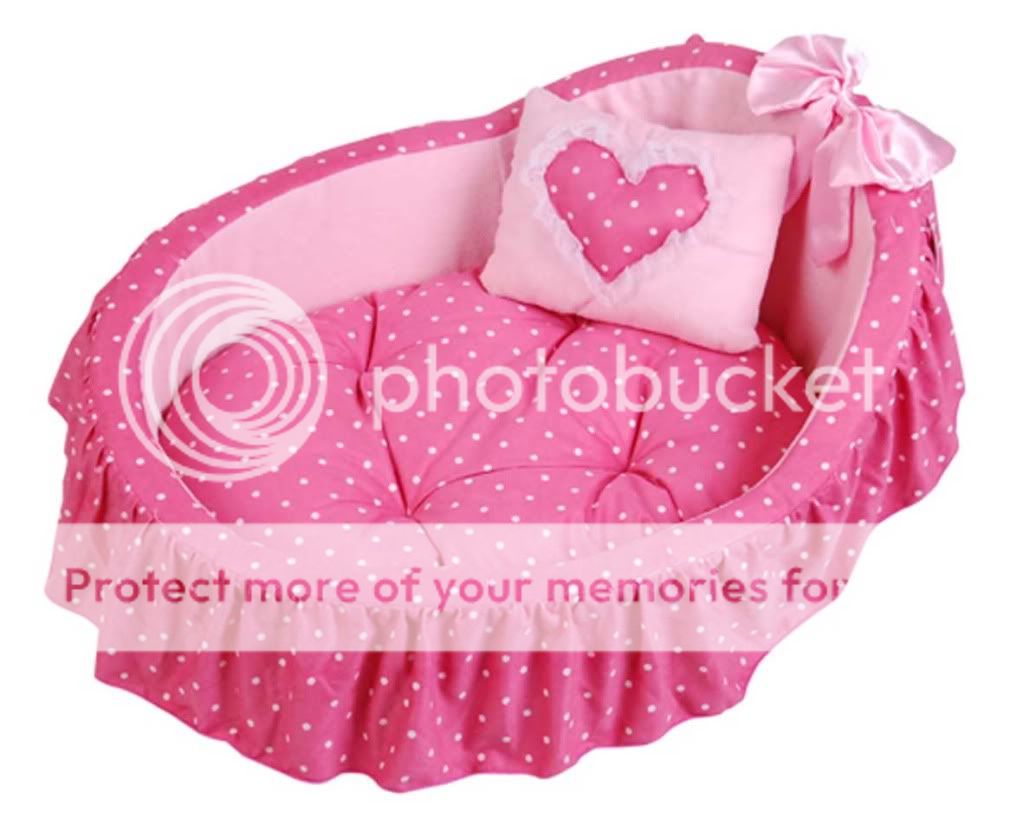 Princess Pet Dog Cat Bed House Basket Pink Pillow