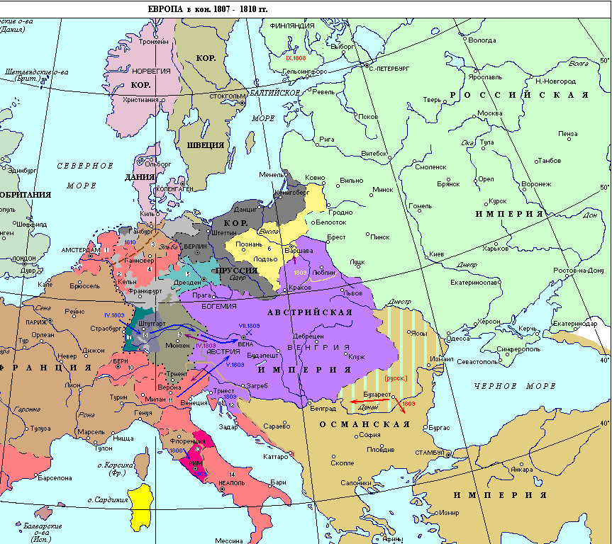 Политическая карта европы 18 век