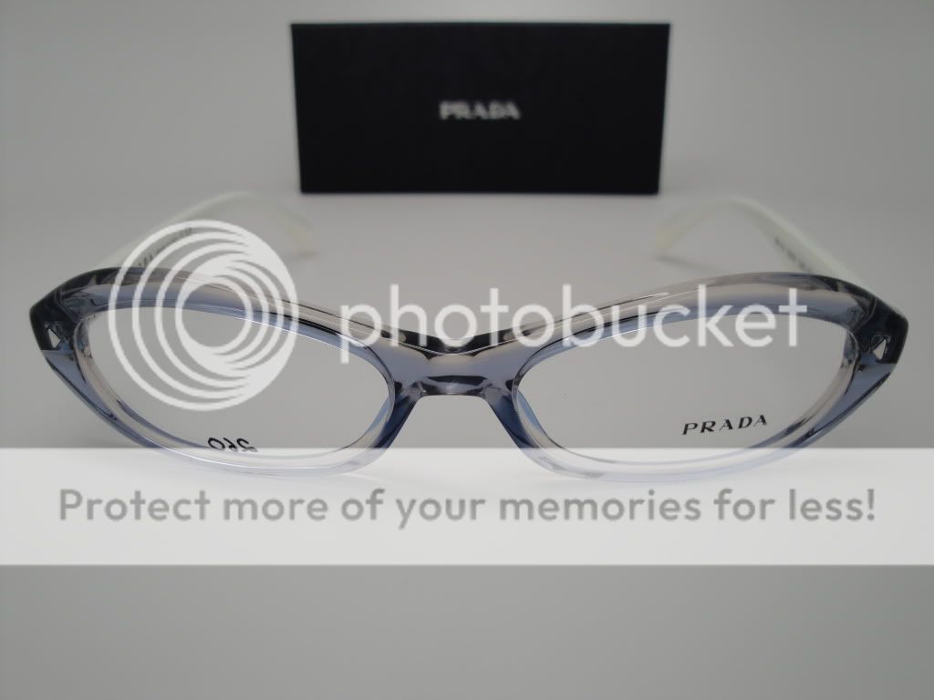 Prada VPR 11O Eyeglasses in Transparent Blue & Ivory (52 16 135 