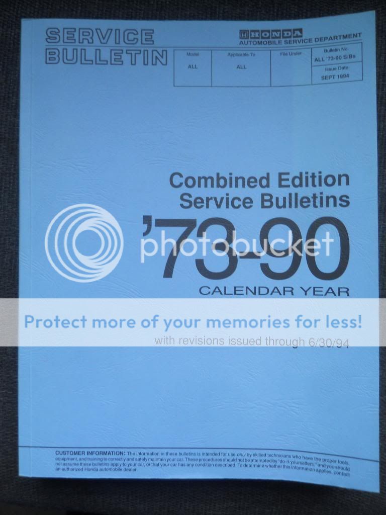 Honda Service Bulletin Book 1973-1990